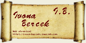 Ivona Berček vizit kartica